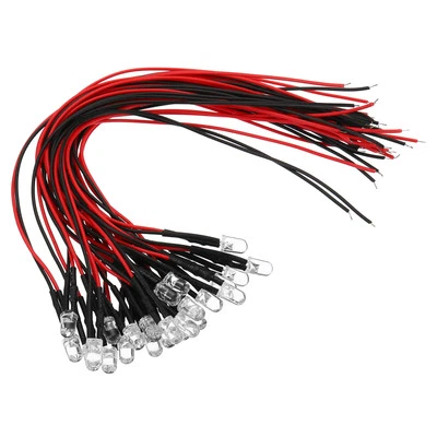 3V - 6V 5mm LED Lumière Émission Diodes 24 Paquet Émetteur-Lumière Lampe Jaune - Photo 1/4