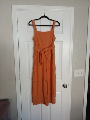 Mono Carly Jean LA Ames Coral S Mezcla de Lino Casa Playa Boho Festival  Foto 1 de 4