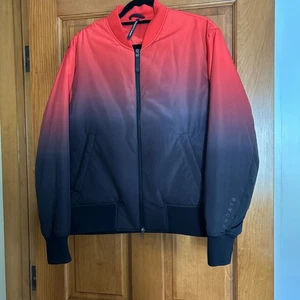 NEIL BARRETT Water repellent Bomber Jacket/ Coat Authentic Red/Black Large - Picture 1 of 10
