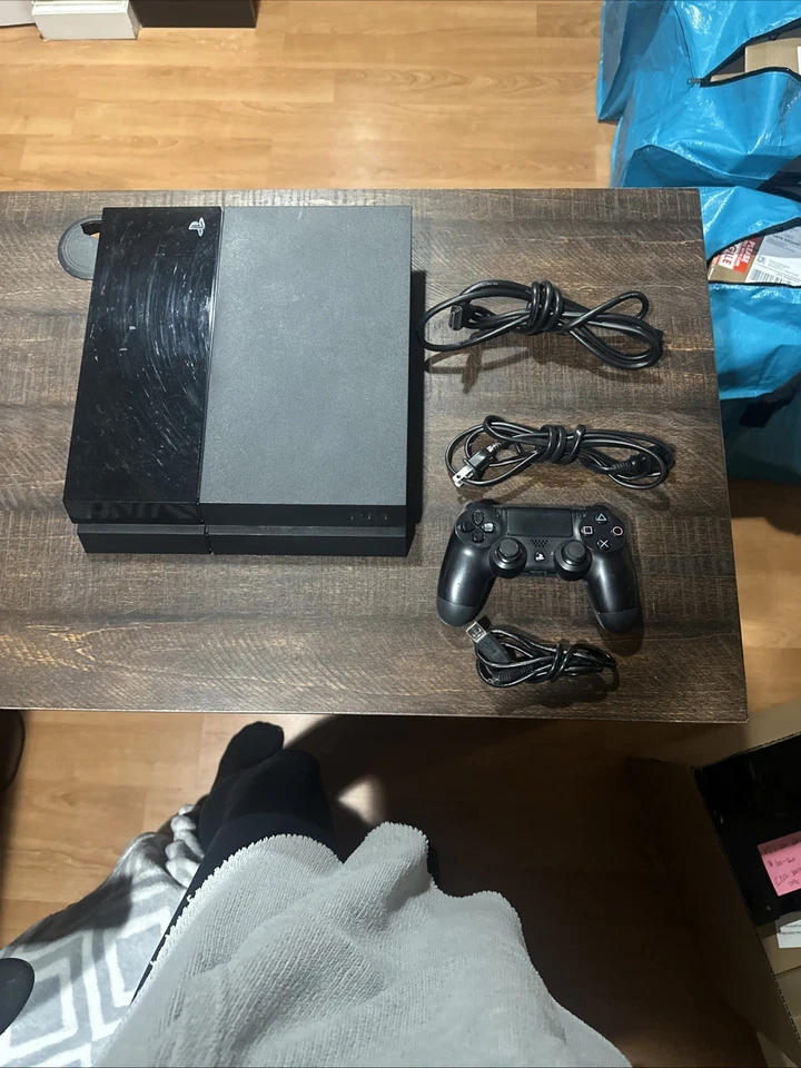 PlayStation 4 PS4 500GB Sistema 1 Controlador Carga Lenta Unidad de Disco Funcionando Foto 1 de 4