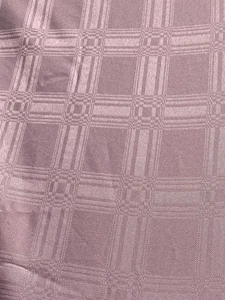 VTG Pink Dusty Rose Damask Round Tablecloth 88” Diameter Geometric Design - Picture 1 of 3