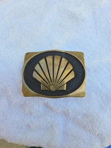 Shell Tankstelle Messing Gürtelschnalle 1991 USA - Bild 1 von 9
