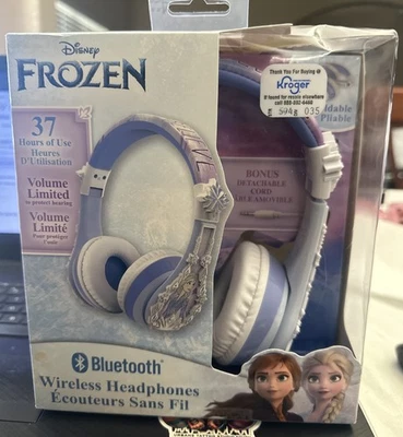Disney Frozen Cuffie Bluetooth per Bambini, Limitatore di Volume - NUOVO - Immagine 1 di 2