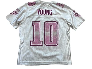 Camiseta de fútbol vintage Reebok NFL Tennessee Titans Vince Young 10 pequeña rosa - Imagen 1 de 4
