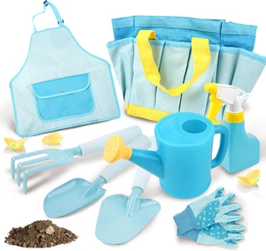 Set Giardinaggio Bambini - Set Attrezzi da Giardino per Bambini con Pala Rastrello Cazzuola, Grembiule Borsa - Foto 1 di 6
