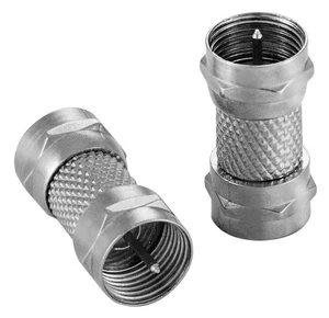 Poppstar 2x Adaptateur Sat Sat F-coupling (F-plug to F-plug), pour câble coaxial - Foto 1 di 3