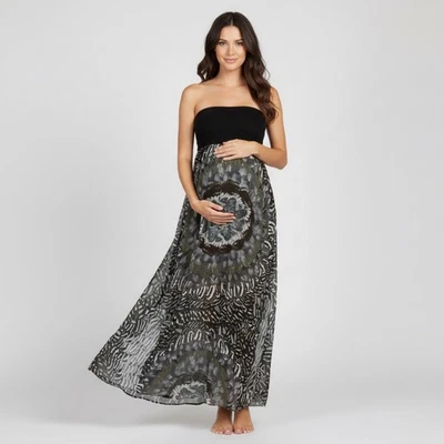 A pea in the pod Maternity SzM Strapless Kaleidoscope Boho Whimsigoth Maxi Dress - Image 1 of 4