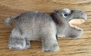 Vintage deutsches Stofftier Steiff Mockie Nilpferd 1954 -64 Mohair Plüsch 4 Zoll - Bild 1 von 10