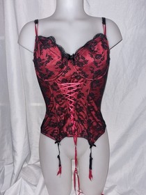 💝 BNWOT Gorgeous Black ANN SUMMERS Underwired boned corset basque top size 32E