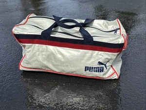 Vintage Silver/Grey Puma Small Duffel Divided Compartments Tennis - Picture 1 of 8