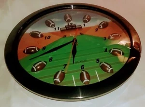 Football Field Clock With Footballs & Numbers - Picture 1 of 3