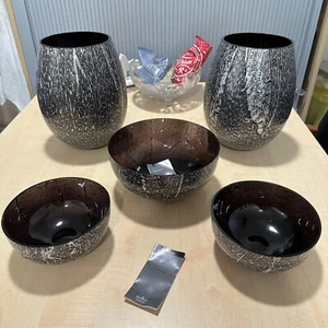 Rosenthal Glas Vase & Schalen Set - Patina cm bauchig - Bild 1 von 9