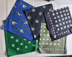 5x Halstuch Kopftuch Bandana Tuch Edelweiß Trachten Landhausmode - Bild 1 von 6