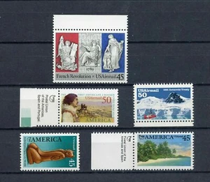 SET OF 5 AIRMAIL STAMPS - PLEASE SEE PHOTO'S - 45 TO 50 CENT - UNUSED -OG - MNH - Picture 1 of 2