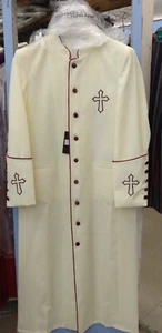 Clergy Robe for Church Pastor, Minister, Bishop. Cream/Burgandy large - Picture 1 of 1