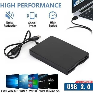 USB 2.0 Data External Floppy Disk Drive 3.5" 1.44MB For Laptop PC Mac Win 7-10\ - Afbeelding 1 van 12