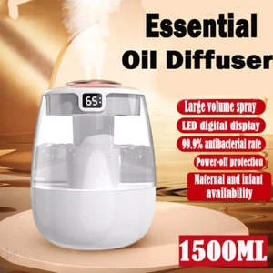 Essential Aroma Oil Diffuser for Large Room Ultrasonic Aromatherapy 1500 ML - Picture 1 of 15