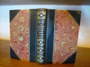 1850 WORKS OF ALPHONSE DAUDET IN BEAUTIFUL GILT BLACK MOROCCO BINDING FRENCH - Picture 1 of 6