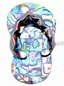OFERTA Colgante Grande 25mm Azul Natural Abulón Cáscara Forma Babuosh 41 - Imagen 1 de 1