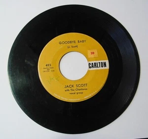 45 RPM JACK SCOTT Goodbye Baby b/w Save My Soul CARLTON 1958 Rockabilly VG - Picture 1 of 3