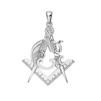 Masonic Freimaurerei Damen Geschenk Silber Detaillierte Anhänger - Bild 1 von 2