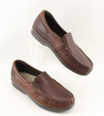 SAS Twin Brown Leather Comfort Moc Toe Loafer Shoes Women's US 8 M - Image 1 of 4