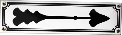 ELINA EMAIL SCHILDER Pfeil 1120 Emailschild Richtungspfeil Jugendstil Türschild 8x30cm Links Rechts