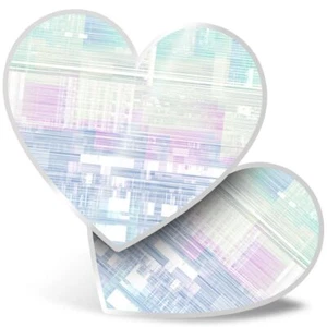 2 x Heart Stickers 10 cm - Abstract Digital Pattern #2404 - Photo 1/9