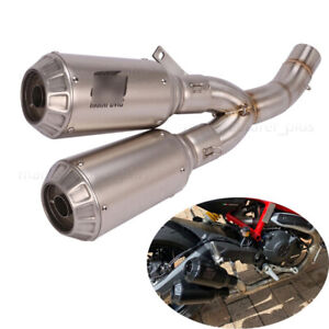 For Ducati Monster 797 Scrambler 803 Exhaust Pipe Dual-outlet Mid 51mm Muffler