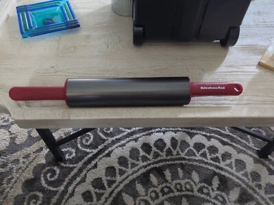 KitchenAid Carbon Steel Nonstick Heavy Rolling Pin Offset Handles Red & Gray - Image 1 of 4