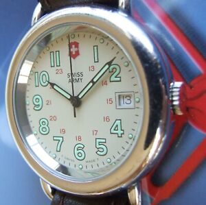 SWISS ARMY Watch~Men Early CAVALRY~Rare Marlboro COUNTRY Store~Cream Dl~OEM Band