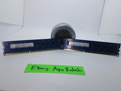 Hynix 2GB (2x1GB) 1333MHz Memory Kit DDR3 ECC RAM PC3-10600E-9-10-D0 Used P:H - Image 1 of 2