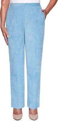 New Alfred Dunner Women's Size 8P Medium Blue Classic Fit Pull-On Corduroy Pants - Image 1 of 4