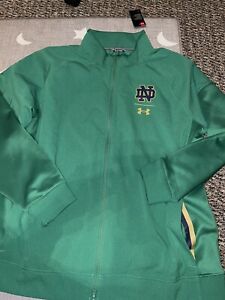 Under Armour Notre Dame Fighting Irish Full-Zip Woven Jacket Green Sz XXL NWOT