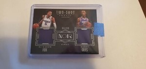 2017-18  DE AARON FOX & HARRY GILES #66/99 JERSEY PANINI NOIR TWO SHOT RC KINGS