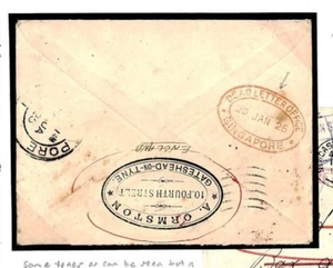 GB RETOUR Cover Forwarded *SINGAPORE DEAD LETTER* Oval PHILIPPINES 1925 U149 - Picture 1 of 6