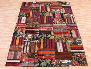 Alfombra Kilim Patchwork Vintage Anatolia Hecha a Mano Alfombra Turca Alfombra 9X6 pies. - Imagen 1 de 4