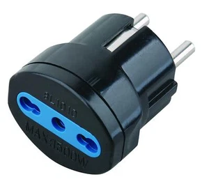 Techly Adattatore spina Schuko a presa 10/16A Nero - Photo 1/1