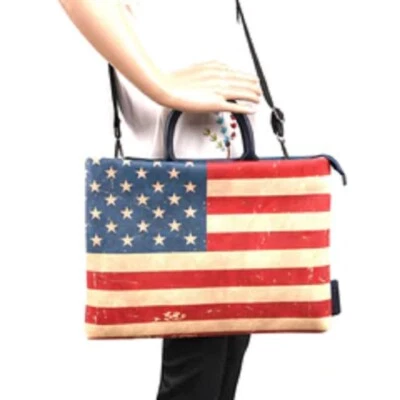 Montana West American Bling USA Flag Waterproof Laptop Sleeve Messenger Bag  13” - Image 1 of 4