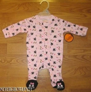 MÄDCHEN ROSA HALLOWEEN SCHWARZE KATZE OVERALL OUTFIT ~ KOSTÜM ~ NEUGEBORENES ~ 0-3 MONATE ~ NEU MIT ETIKETT - Bild 1 von 3