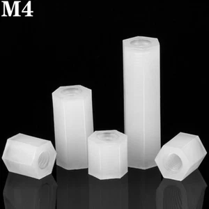 M4 Female White Plastic Nylon Hex Column Standoff Support Spacer for PCB Board - Picture 1 of 10