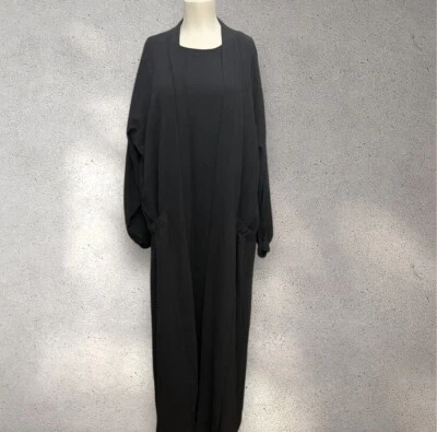 Продажи 2 изделия сделано в Дубае длинный макси исламский абайя платье черный размер L / XL - Изображение 1 из 3