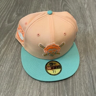 New Era Pittsburgh Pirates Peach Mint 59FIFTY Fitted Hat Men’s Size: 7 5/8 - Image 1 of 4