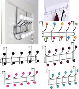 Over Door Hat Coat Hooks Rack Hanger Hangers Clothes Towel Organiser Home Bath