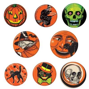 Pfeife Vintage Halloween Retro Design Knöpfe - Bild 1 von 11