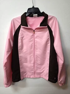 Women's DANSKIN NOW Pink/brown Full Zip Up Light Jacket Size Large (12-14) EUC - Picture 1 of 10