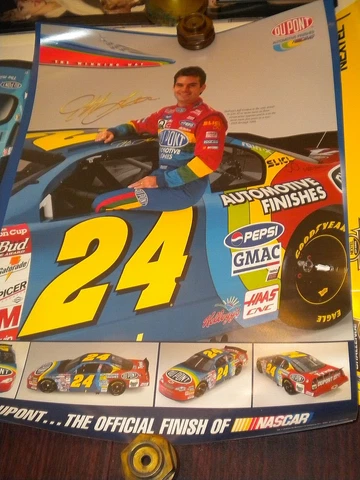 2000 Jeff Gordon NASCAR "DuPont- Official Finish of NASCAR" Poster 24"x 18", NOS Cover