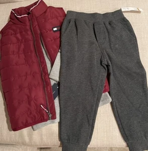 3 Piece Tommy Hilfiger Boys Set W/vest , Thermal And Joggers  3t - Picture 1 of 10