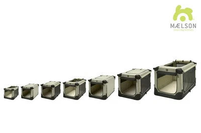 Maelson Soft Kennel faltbare Transportbox Hundebox Hundehütte Autobox grau/beige - Bild 1 von 4