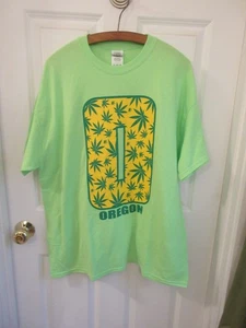 Oregon Logo Weed Green T-Shirt XL - Picture 1 of 3